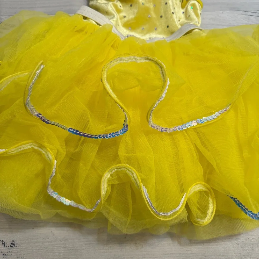 Weissman yellow tutu one piece‎ dance dress costume child XS